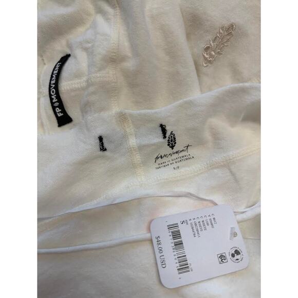 NWT! Free People Women's Slam Dunk Tee White SMALL - Picture 12 of 12